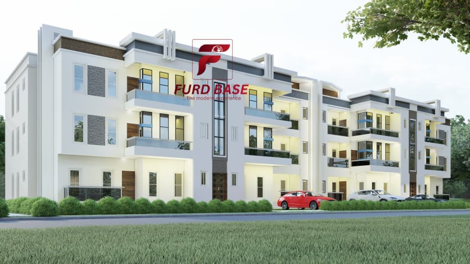 A twelve-unit three-bedroom apartment complex — white facade — view 7